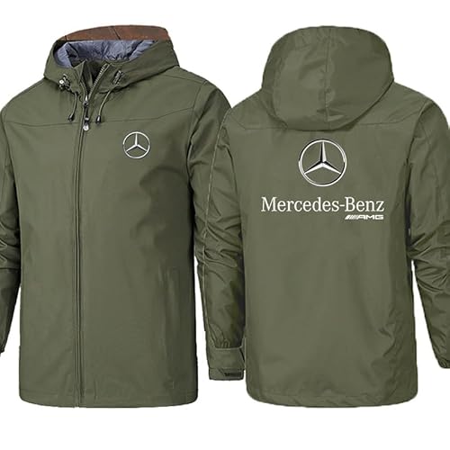 ZBEYETAFO Herren Kapuzenjacke M.e.r.c.e.d.e.s Frühling und Herbst Single Layer Outdoor Rushing Jacket Herrenjacke Mantel Winddicht und Wasserdicht Vier Jahreszeiten Bergsteigen Kleidung von ZBEYETAFO