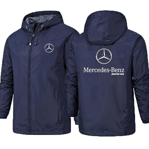 ZBEYETAFO Herren Kapuzenjacke M.e.r.c.e.d.e.s Frühling und Herbst Single Layer Outdoor Rushing Jacket Herrenjacke Mantel Winddicht und Wasserdicht Vier Jahreszeiten Bergsteigen Kleidung von ZBEYETAFO