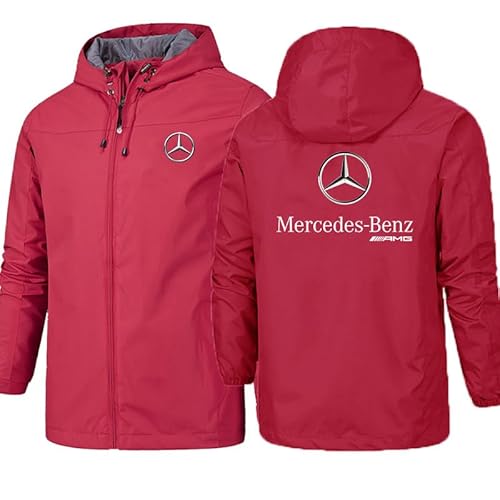 ZBEYETAFO Herren Kapuzenjacke M.e.r.c.e.d.e.s Frühling und Herbst Single Layer Outdoor Rushing Jacket Herrenjacke Mantel Winddicht und Wasserdicht Vier Jahreszeiten Bergsteigen Kleidung von ZBEYETAFO