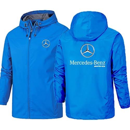 ZBEYETAFO Herren Kapuzenjacke M.e.r.c.e.d.e.s Frühling und Herbst Single Layer Outdoor Rushing Jacket Herrenjacke Mantel Winddicht und Wasserdicht Vier Jahreszeiten Bergsteigen Kleidung von ZBEYETAFO