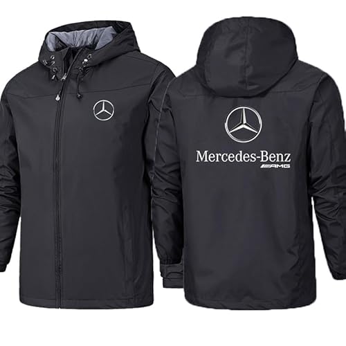 ZBEYETAFO Herren Kapuzenjacke M.e.r.c.e.d.e.s Frühling und Herbst Single Layer Outdoor Rushing Jacket Herrenjacke Mantel Winddicht und Wasserdicht Vier Jahreszeiten Bergsteigen Kleidung von ZBEYETAFO