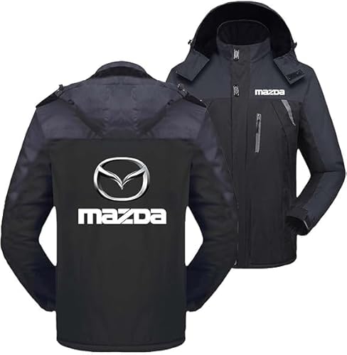 ZBEYETAFO Männer gepolsterte Skijacken für M.az.d.a Grafik Skianzüge Patchwork Windbreaker Abnehmbare Kapuze Mäntel Full Zipper Outerwear Comfy Fishing Parka von ZBEYETAFO