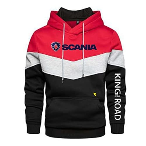 ZBEYETAFO Männer mit Tasche Kapuzenpullis für S.ca.nia Kontrast Farbe Tops Hoody Hooded Outwear Pullover Sweatshirt Druck Jacken Langarm Gym Wear Active Coats von ZBEYETAFO