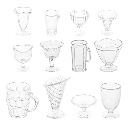 12 Stück Kaffeetassen, Miniaturbecher, Schlüsselanhänger, Creme-Tasse für Haus, Miniatur-Simulationstassen von ZBIianxer