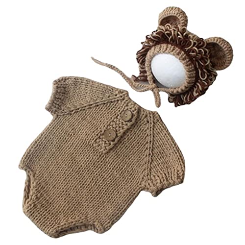 ZBIianxer Baby Fotografie Outfit Mütze Overalls Requisiten Baby Kostüm Gestrickte Kleidung Geschenk Die Dusche von ZBIianxer