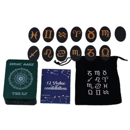 ZBIianxer Meditations And Divinations Runenkarte, handgefertigte Holzrunenkarte, graviertes Symbol für Wahrsagerei und Unterhaltung, Aufbewahrungstasche von ZBIianxer