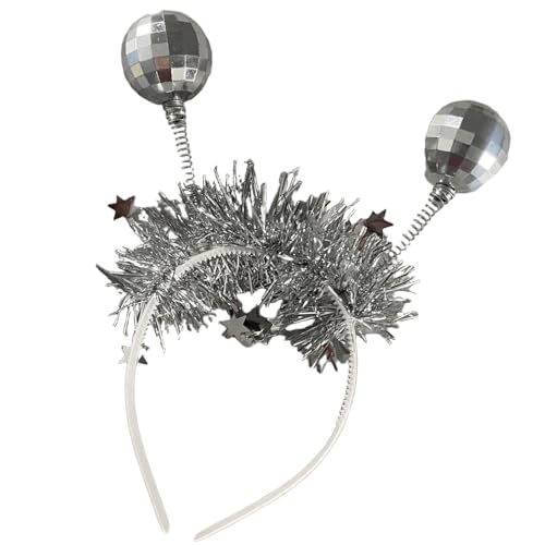 ZBIianxer Neujahrs Lametta Stirnband Blingbling Star Star Kopfbedeckung Leinsel Weihnachtsfeier Requisiten Tinsel Präsentieren Stirnband von ZBIianxer