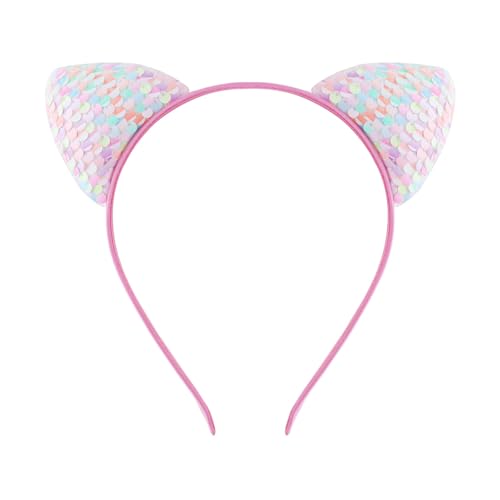 ZBIianxer Stylish Ohr Ohr Kopfbedeckung Mit Glitzernden Blauen Pailletten Kostüm Headban Cosplay Kopfbedeckung Für Verschiedene Anlässe Geeignet von ZBIianxer