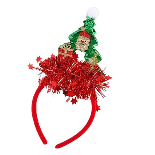 ZBIianxer Weihnachtsfest Kopfband Festival Requisiten Weihnachtsmann Hairhoop Saisonaler Kopfbedeckungsurlaub Feiern Weihnachtsbaum Haarband von ZBIianxer