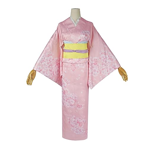 ZBQYGO Anime Saimori Miyo Cosplay Kostüm Frauen Kimono Rosa Kleid Outfit von ZBQYGO