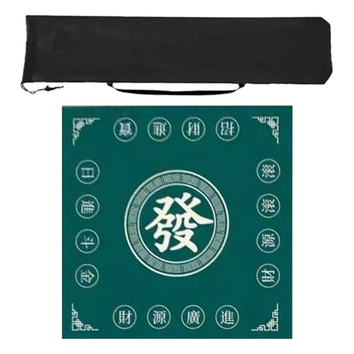 ZCLNYVGJ Mahjong mat Mahjong-Matte Mit Anweisungen, rutschfeste, Leise Mahjong-Tischmatte, Spieltischmatte Mit Aufbewahrungstasche(Style 4,33.4in) von ZCLNYVGJ