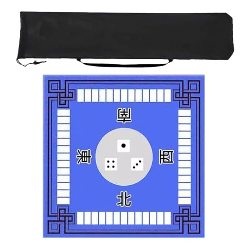 ZCLNYVGJ Mahjong mat Quadratische Mahjong-Matte, Mahjong-Tischmatte Mit Aufbewahrungstasche, Spieltischmatte Mit Richtungsanzeige(Blue,33.4in) von ZCLNYVGJ