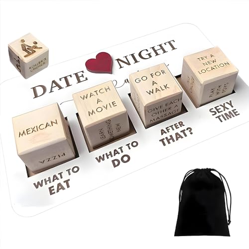 ZCOINS Date Night Würfel Set, Romantisches Würfelspiel für Paare, Kreative Date Ideen Entscheidungswürfel für Erwachsene, Perfekt für Valentinstag, Hochzeiten und als Geschenk für Paare von ZCOINS