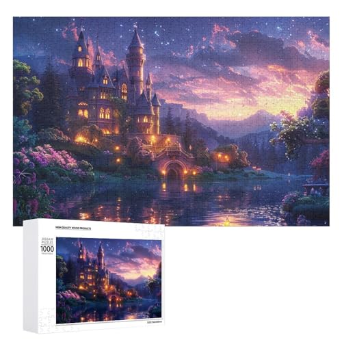 Castle Difficult Holz-Puzzle, Erwachsenen-Puzzle, Familienspaß-Spiel-Unterhaltung, geeignet für Erwachsene, 1000 Teile von ZDQJY