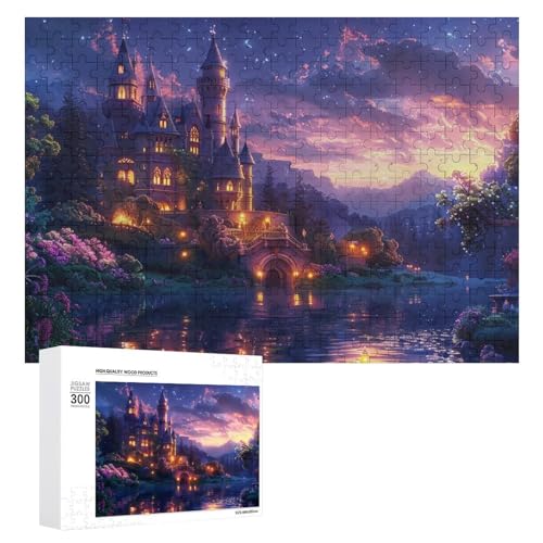 Castle Difficult Holz-Puzzle, Erwachsenen-Puzzle, Familienspaß-Spiel-Unterhaltung, geeignet für Erwachsene, 300 Teile von ZDQJY