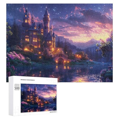 Castle Difficult Holz-Puzzle, Erwachsenen-Puzzle, Familienspaß-Spiel-Unterhaltung, geeignet für Erwachsene, 500 Teile von ZDQJY