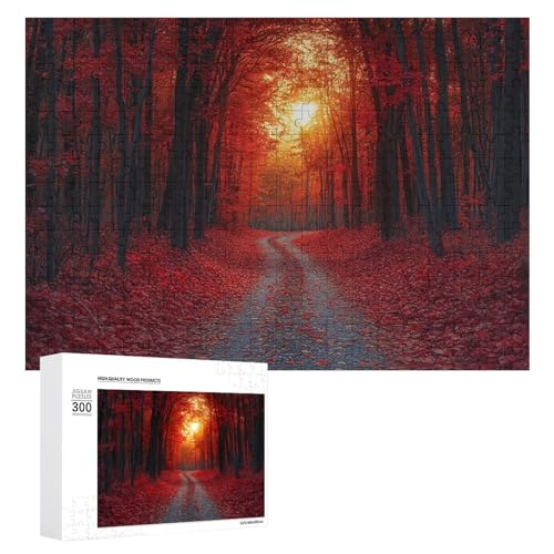 Holz-Puzzle, Herbstlandschaft, schwieriges Puzzle, Erwachsenen-Puzzle, Familienspaß-Spiel-Unterhaltung, geeignet für Erwachsene, 300 Teile von ZDQJY