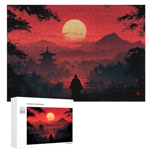 Japanisches Samurai-Holz-Puzzle, Erwachsenen-Puzzle, Familienspaß-Spiel-Unterhaltung, geeignet für Erwachsene, 300 Teile von ZDQJY