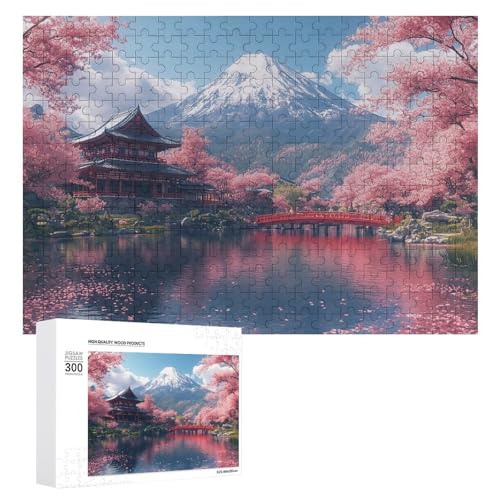 Schwieriges Holzpuzzle im japanischen Stil, Landschaft, Erwachsenen-Puzzle, Familienspaß-Spiel-Unterhaltung, geeignet für Erwachsene, 300 Teile von ZDQJY