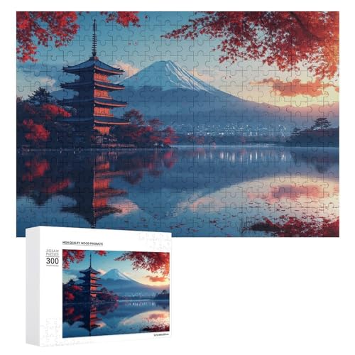 Schwieriges Holzpuzzle im japanischen Stil, Landschaft, Erwachsenen-Puzzle, Familienspaß-Spiel-Unterhaltung, geeignet für Erwachsene, 300 Teile von ZDQJY