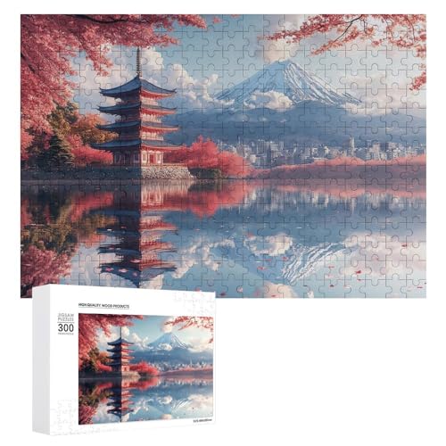 Schwieriges Holzpuzzle im japanischen Stil, Landschaft, Erwachsenen-Puzzle, Familienspaß-Spiel-Unterhaltung, geeignet für Erwachsene, 300 Teile von ZDQJY