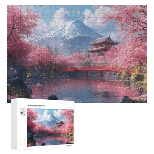 Schwieriges Holzpuzzle im japanischen Stil, Landschaft, Erwachsenen-Puzzle, Familienspaß-Spiel-Unterhaltung, geeignet für Erwachsene, 300 Teile von ZDQJY