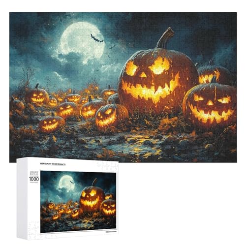 Schwieriges Holzpuzzle mit Halloween-Thema, Erwachsenen-Puzzle, Familienspaß-Spiel-Unterhaltung, geeignet für Erwachsene, 1000 Teile von ZDQJY