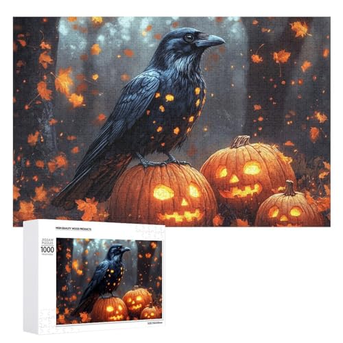 Schwieriges Holzpuzzle mit Halloween-Thema, Erwachsenen-Puzzle, Familienspaß-Spiel-Unterhaltung, geeignet für Erwachsene, 1000 Teile von ZDQJY