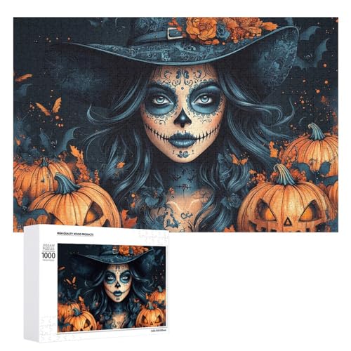 Schwieriges Holzpuzzle mit Halloween-Thema, Erwachsenen-Puzzle, Familienspaß-Spiel-Unterhaltung, geeignet für Erwachsene, 1000 Teile von ZDQJY