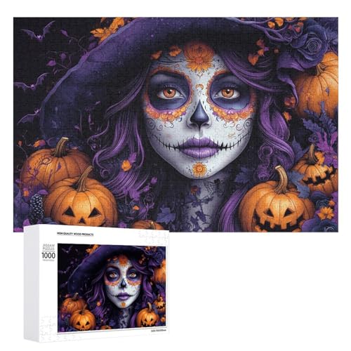 Schwieriges Holzpuzzle mit Halloween-Thema, Erwachsenen-Puzzle, Familienspaß-Spiel-Unterhaltung, geeignet für Erwachsene, 1000 Teile von ZDQJY