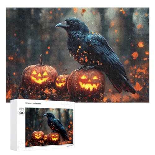 Schwieriges Holzpuzzle mit Halloween-Thema, Erwachsenen-Puzzle, Familienspaß-Spiel-Unterhaltung, geeignet für Erwachsene, 1000 Teile von ZDQJY