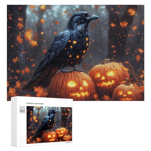 Schwieriges Holzpuzzle mit Halloween-Thema, Erwachsenen-Puzzle, Familienspaß-Spiel-Unterhaltung, geeignet für Erwachsene, 300 Teile von ZDQJY