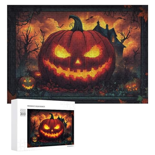 Schwieriges Holzpuzzle mit Halloween-Thema, Erwachsenen-Puzzle, Familienspaß-Spiel-Unterhaltung, geeignet für Erwachsene, 300 Teile von ZDQJY