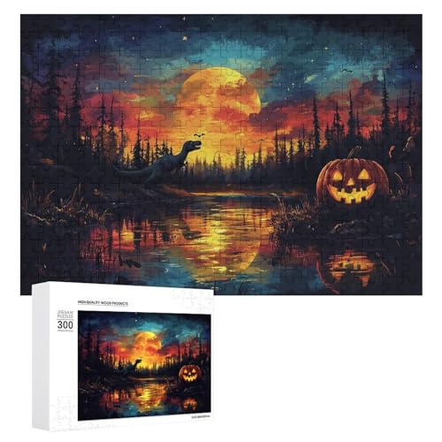 Schwieriges Holzpuzzle mit Halloween-Thema, Erwachsenen-Puzzle, Familienspaß-Spiel-Unterhaltung, geeignet für Erwachsene, 300 Teile von ZDQJY