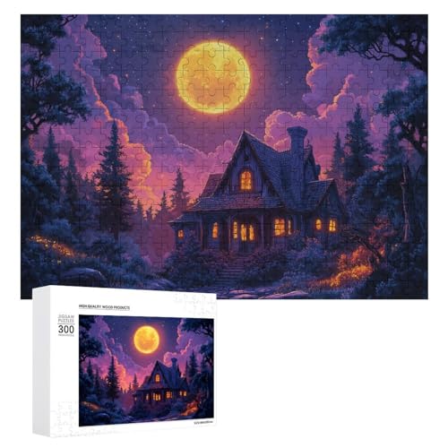 Schwieriges Holzpuzzle mit Halloween-Thema, Erwachsenen-Puzzle, Familienspaß-Spiel-Unterhaltung, geeignet für Erwachsene, 300 Teile von ZDQJY