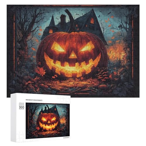 Schwieriges Holzpuzzle mit Halloween-Thema, Erwachsenen-Puzzle, Familienspaß-Spiel-Unterhaltung, geeignet für Erwachsene, 300 Teile von ZDQJY