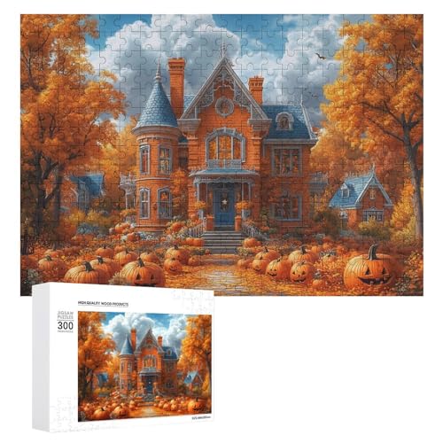 Schwieriges Holzpuzzle mit Halloween-Thema, Erwachsenen-Puzzle, Familienspaß-Spiel-Unterhaltung, geeignet für Erwachsene, 300 Teile von ZDQJY