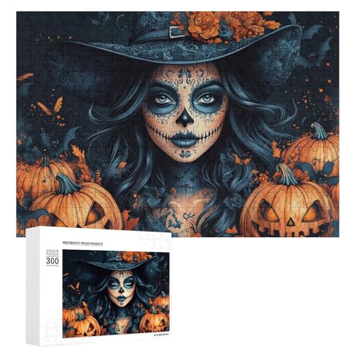 Schwieriges Holzpuzzle mit Halloween-Thema, Erwachsenen-Puzzle, Familienspaß-Spiel-Unterhaltung, geeignet für Erwachsene, 300 Teile von ZDQJY