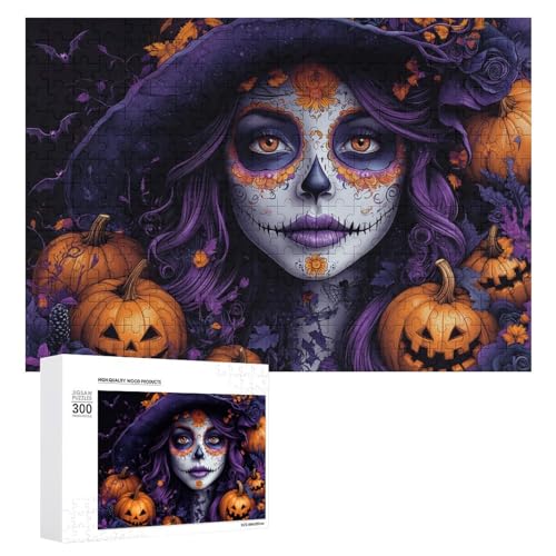 Schwieriges Holzpuzzle mit Halloween-Thema, Erwachsenen-Puzzle, Familienspaß-Spiel-Unterhaltung, geeignet für Erwachsene, 300 Teile von ZDQJY