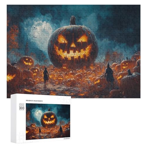 Schwieriges Holzpuzzle mit Halloween-Thema, Erwachsenen-Puzzle, Familienspaß-Spiel-Unterhaltung, geeignet für Erwachsene, 300 Teile von ZDQJY