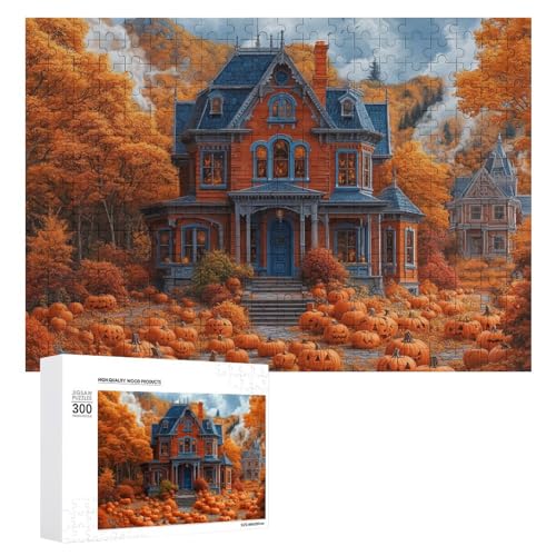 Schwieriges Holzpuzzle mit Halloween-Thema, Erwachsenen-Puzzle, Familienspaß-Spiel-Unterhaltung, geeignet für Erwachsene, 300 Teile von ZDQJY