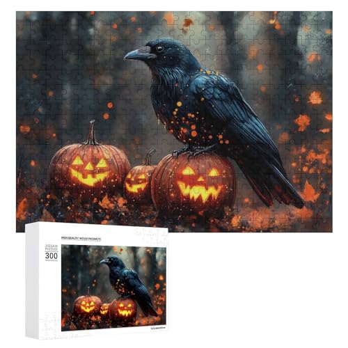 Schwieriges Holzpuzzle mit Halloween-Thema, Erwachsenen-Puzzle, Familienspaß-Spiel-Unterhaltung, geeignet für Erwachsene, 300 Teile von ZDQJY