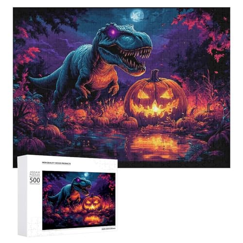 Schwieriges Holzpuzzle mit Halloween-Thema, Erwachsenen-Puzzle, Familienspaß-Spiel-Unterhaltung, geeignet für Erwachsene, 500 Teile von ZDQJY