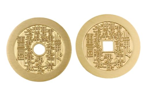 ZDYS Feng-Shui-Münzen, 4,5 cm, chinesische Feng Shui-Münzen, 2er-Set, alte chinesische Münzen, Taoisten, Kupfermünzen für Lcuk Gesundheit, Erfolg, Reichtum, Vermeidung von Bösen von ZDYS