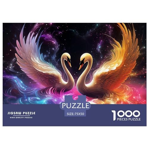 1000 Teile Puzzles Fantasy Swan Lovers Puzzles für Erwachsene Holzpuzzles Lernspiel für Erwachsene Kinder 1000 Teile (75x50cm) von ZEBWAY