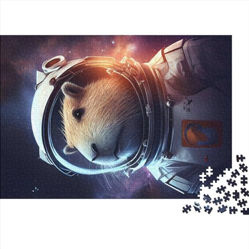 1000-teiliges Puzzle für Erwachsene, Capybara-Astronaut, Holzpuzzle, Familienunterhaltungsspielzeug, 1000 Teile (75 x 50 cm) von ZEBWAY