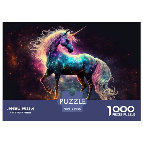 1000-teiliges Puzzle mit süßem Pony für Erwachsene, kreatives rechteckiges Holzpuzzle, Geschenk für Freunde und Familie, 1000 Teile (75 x 50 cm) von ZEBWAY