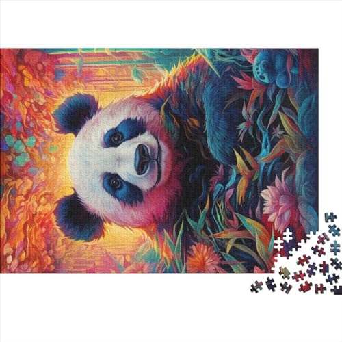 Art Panda Animals Gifts 1000-teiliges Puzzle für Erwachsene – Holzpuzzles – Entspannungspuzzlespiele – Denksport-Puzzle 1000 Teile (75 x 50 cm) von ZEBWAY