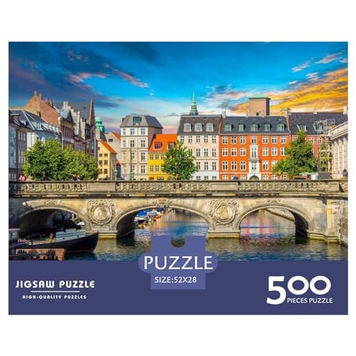 Copenhagen Gifts 500-teiliges Puzzle für Erwachsene – Holzpuzzles – Relax-Puzzlespiele – Denksport-Puzzle 500 Teile (52 x 38 cm) von ZEBWAY