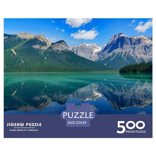 Emerald Lake-Puzzle, 500 Teile, kreatives rechteckiges großes Familienpuzzlespiel, Kunstwerk für Erwachsene, 500 Teile (52 x 38 cm) von ZEBWAY